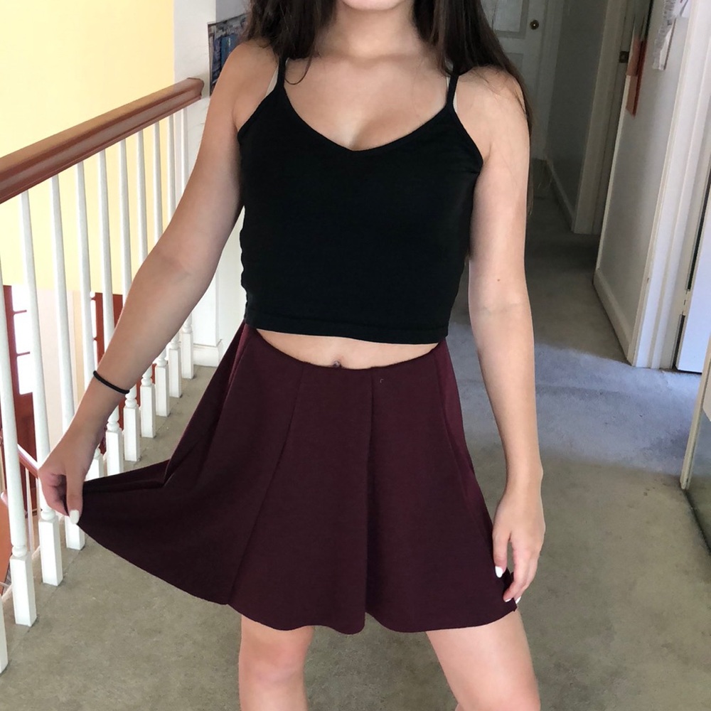 maroon skirt